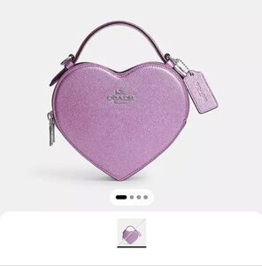 Coach Heart Crossbody Silver/Metallic Lilac